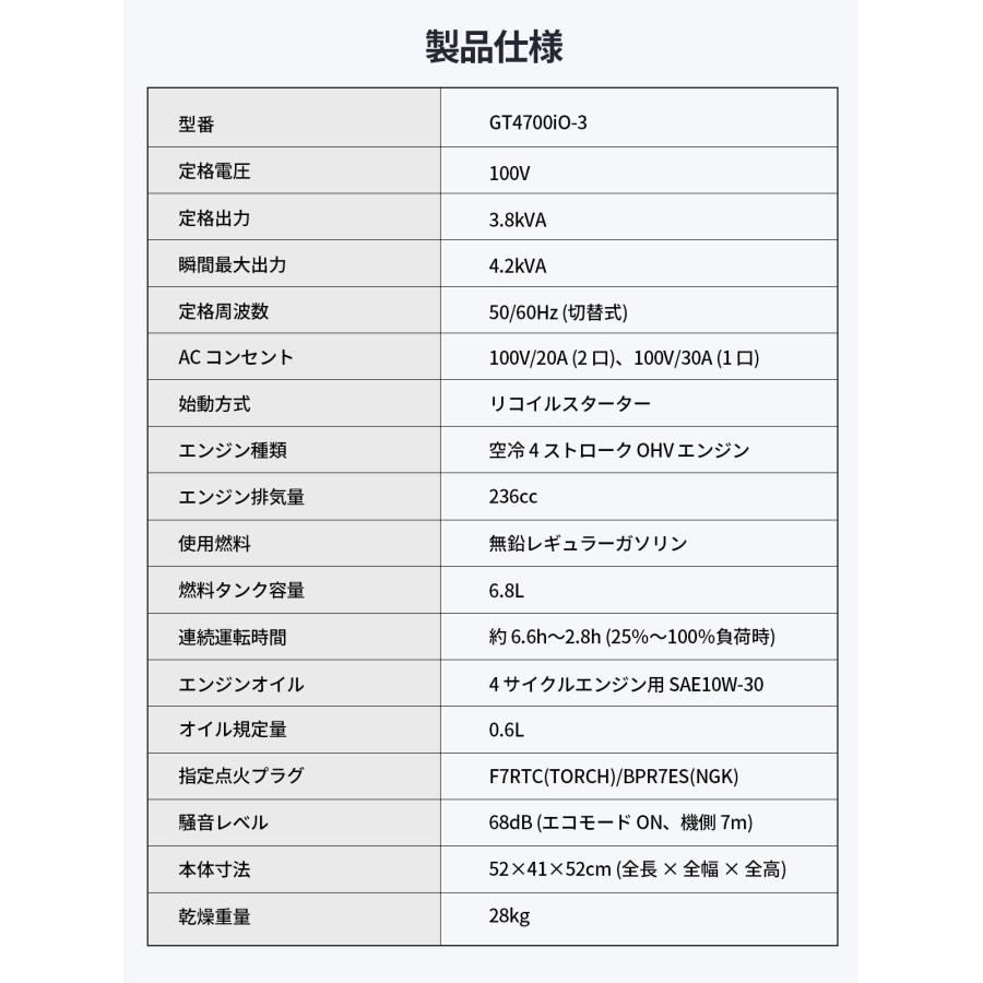EENOUR 「進化版・キャスター付き」 インバーター発電機 最大4.2kVA 超
