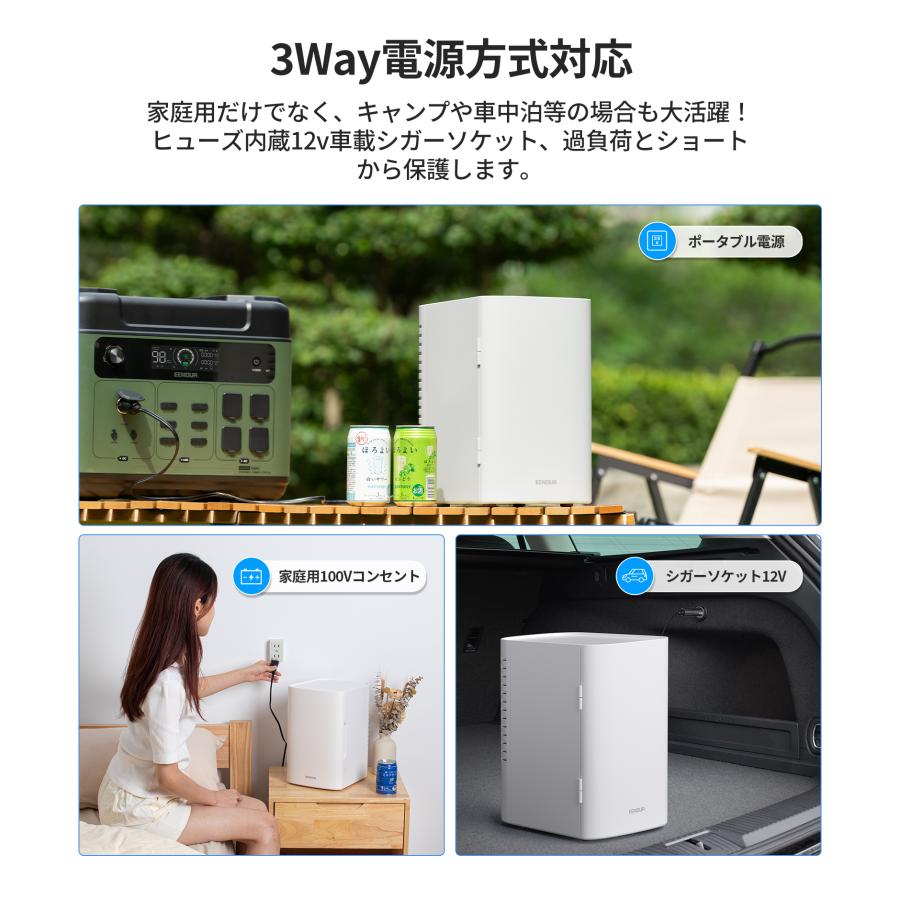 EENOUR 冷温庫 6L 小型 冷蔵庫 ポータブル 保冷温庫 保冷 保温 AC DC 2