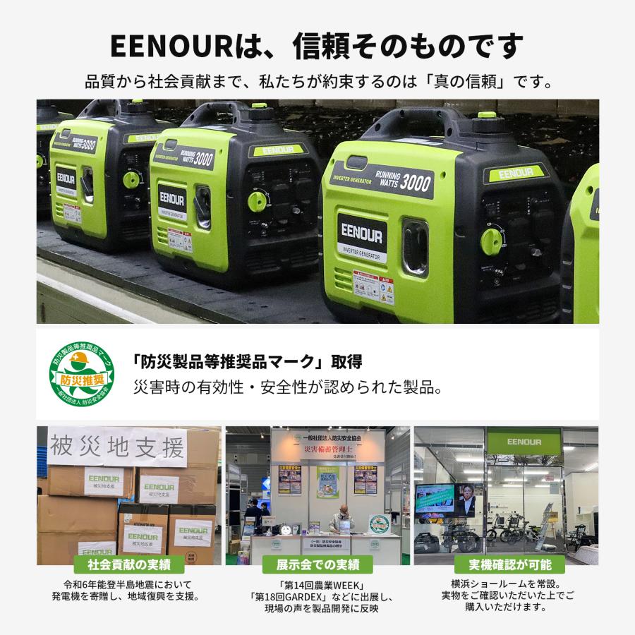 EENOUR ボーナス+15% インバーター 発電機 3.0kVA 小型 発電機 超軽量
