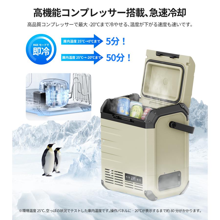 EENOUR 車載冷蔵庫 ポータブル冷蔵庫 10L バッテリー内蔵可能 -20℃〜10℃ 急速冷却 アウトドア コードレス冷蔵庫 ひとり暮らし イーノウ D10の画像