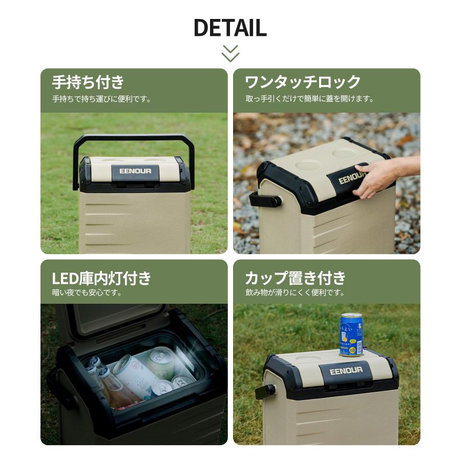 EENOUR ポータブル冷蔵庫 車載冷蔵庫 10L バッテリー内蔵可能 -20℃〜10