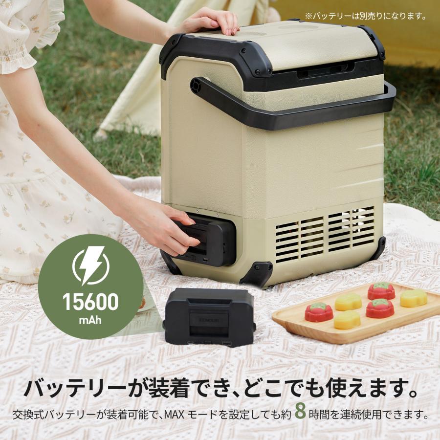 EENOUR ポータブル冷蔵庫 車載冷蔵庫 10L バッテリー内蔵可能 -20℃〜10