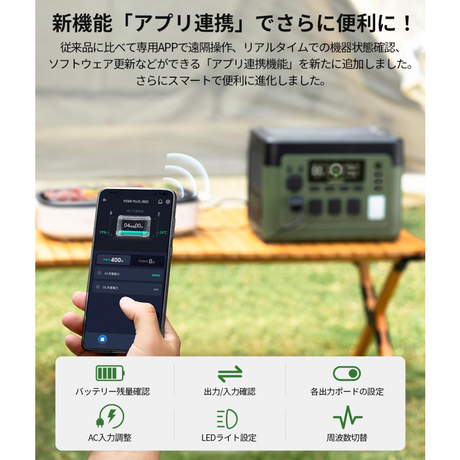 EENOUR 1536Wh/1800W 最速43分フル充電 APP対応 ポータブル電源 バッテリー 充電器 リン酸鉄リ UPS機能 1Hフル充電 P1500PLUS 爆買 | EENOUR | 05