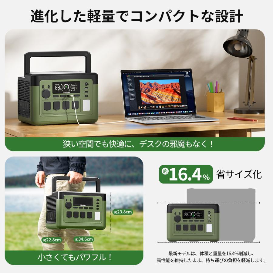 EENOUR 2点セット ポータブル電源 P1500PLUS 1536Wh/1024Wh 1800W 最速