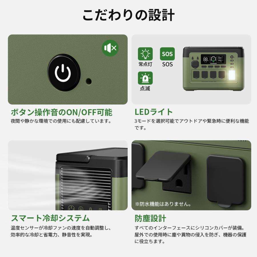 超Pay祭最終日限定セール 2点セット EENOUR ポータブル電源 P1500PLUS 1536Wh 1800W 最速43分フル充電 APP対応 ソーラーパネル 100W 200W | EENOUR | 10