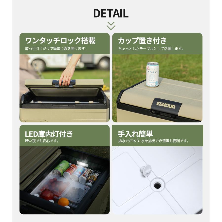 EENOUR 車載冷蔵庫 ポータブル冷蔵庫 35L バッテリー内蔵可能 冷凍庫