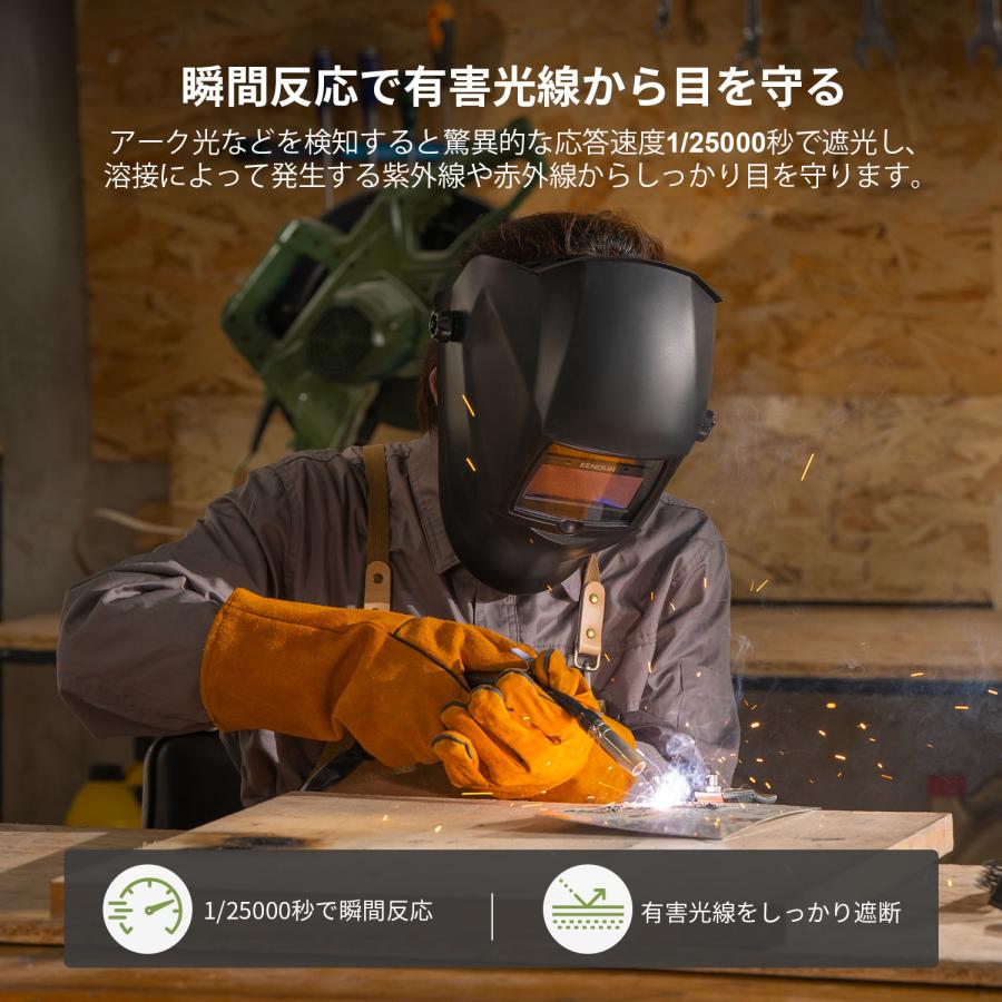 EENOUR 溶接面 自動遮光溶接面 433E 自動遮光 溶接マスク 溶接メガネ
