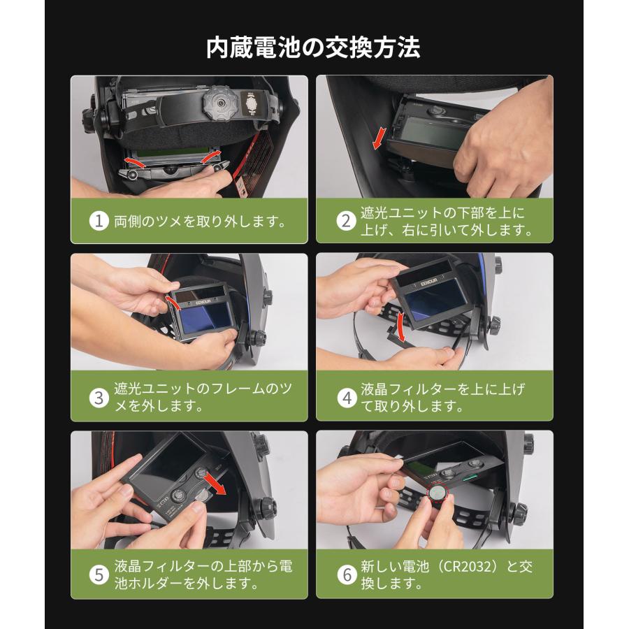 EENOUR 溶接面 自動遮光溶接面 433E 自動遮光 溶接マスク 溶接メガネ 