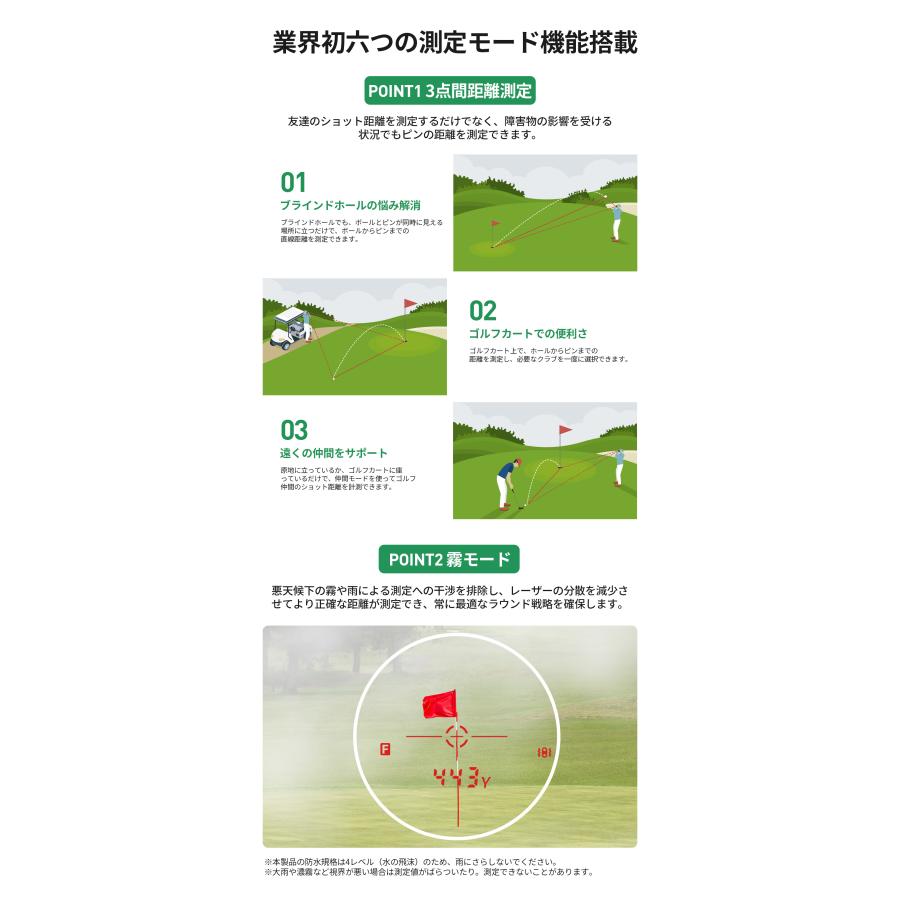 EENOUR ○今平周吾プロ推薦○黒/赤OLED切替 ゴルフ距離計 レーザー距離