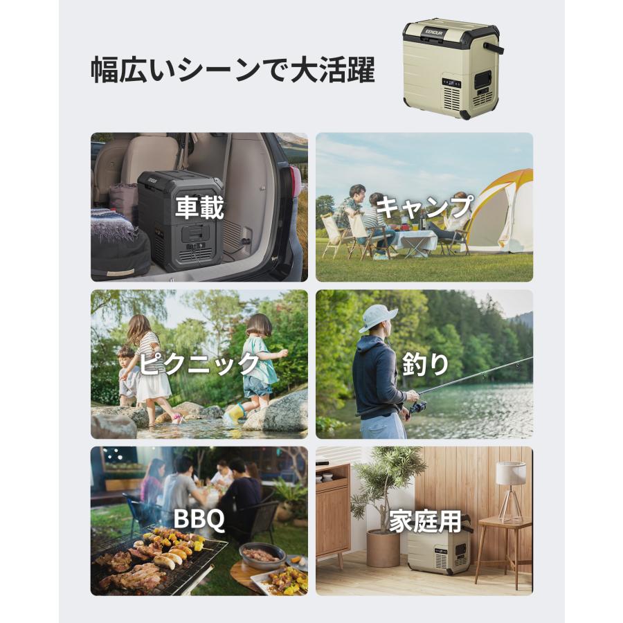 EENOUR 車載冷蔵庫 ポータブル冷蔵庫 18L バッテリー内蔵可能 冷凍庫