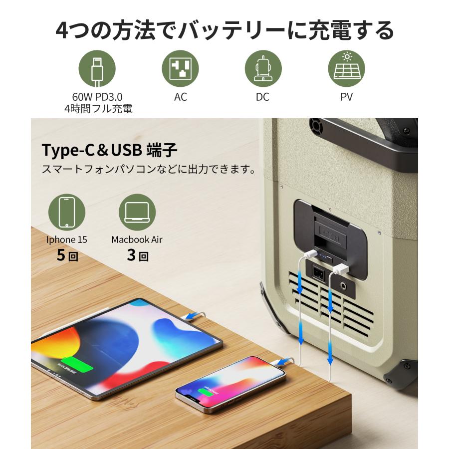 EENOUR 車載冷蔵庫 ポータブル冷蔵庫 18L バッテリー内蔵可能 冷凍庫