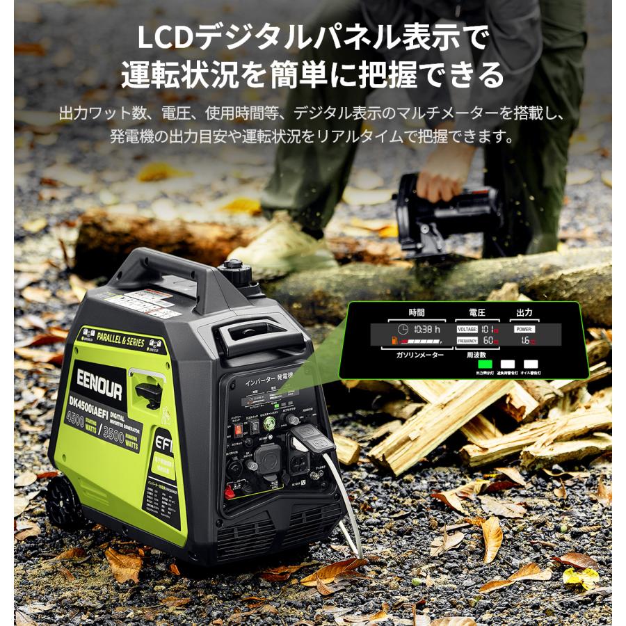EENOUR 【カバー付セット】 発電機 EFI搭載 3500W FI仕様 インバーター