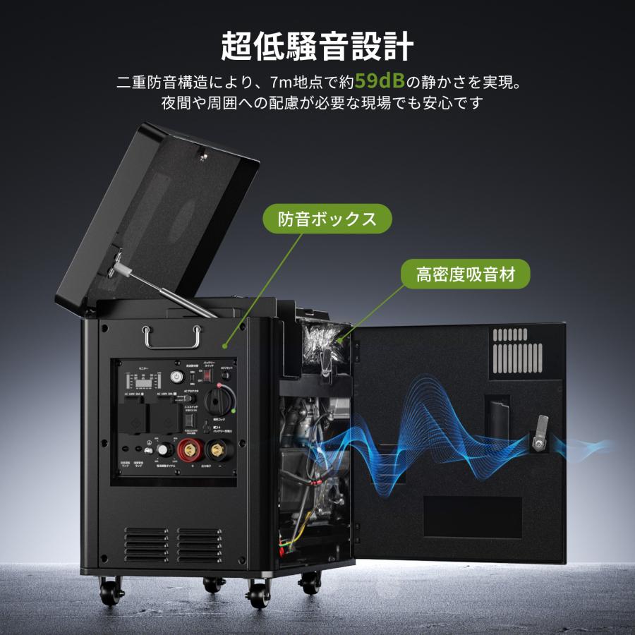 EENOUR ガソリン発電機兼用溶接機 最大4.0kVA 100V 120A 80%使用率 AC出力 アーク溶接 エンジン溶接機 静音 液晶表示 軽量 建築現場 爆買 イーノウ DK4600iWの画像