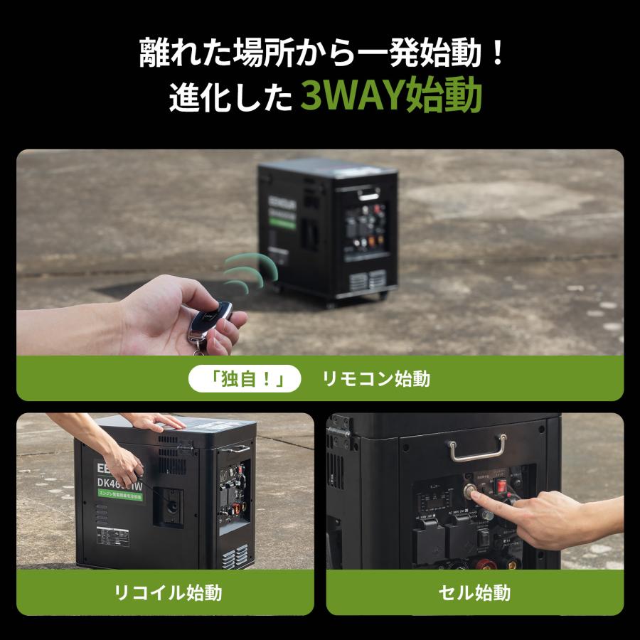 EENOUR ガソリン発電機兼用溶接機 最大4.0kVA 100V 120A 80%使用率 AC出力 アーク溶接 エンジン溶接機 静音 液晶表示 軽量 建築現場 爆買 イーノウ DK4600iWの画像