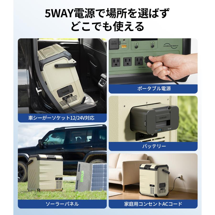 23L ポータブル冷蔵庫　車載冷蔵庫 EENOUR 車載冷蔵庫 ポータブル冷蔵庫 23L バッテリーセット バッテリー