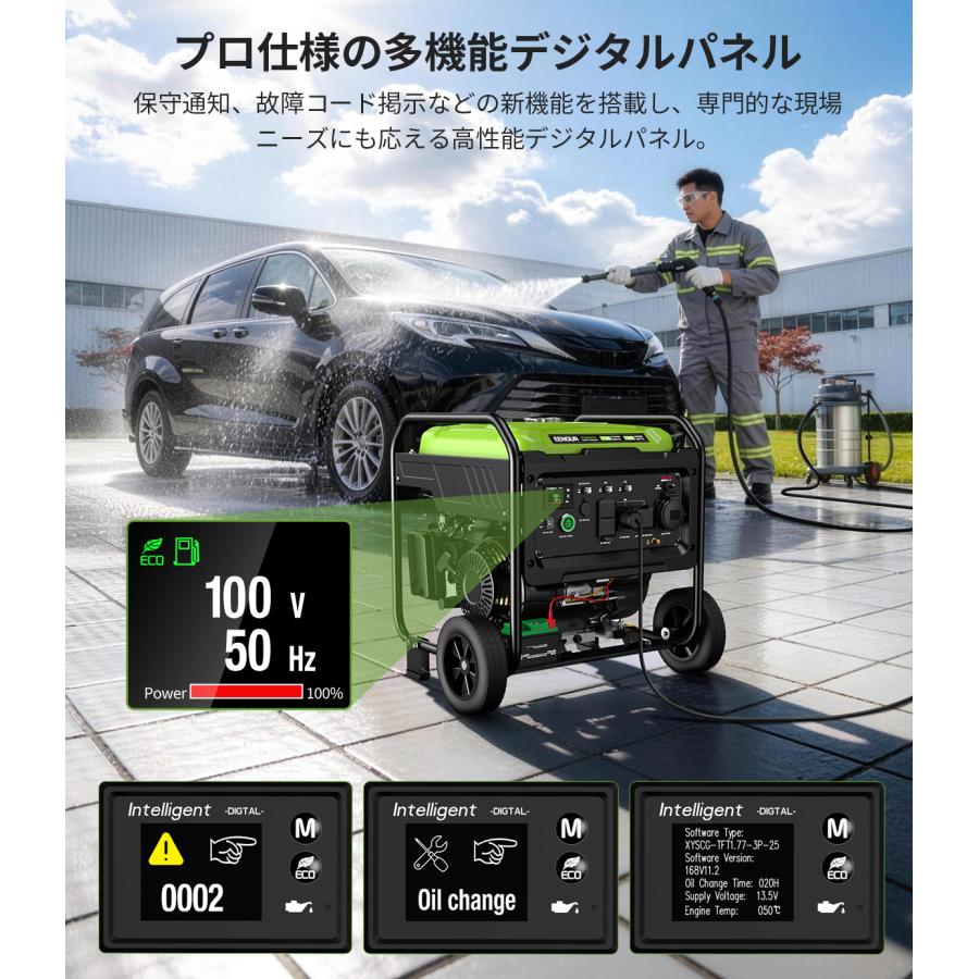 EENOUR 三相発電機 インバーター発電機 三相200V 単相100V 200V 兼用