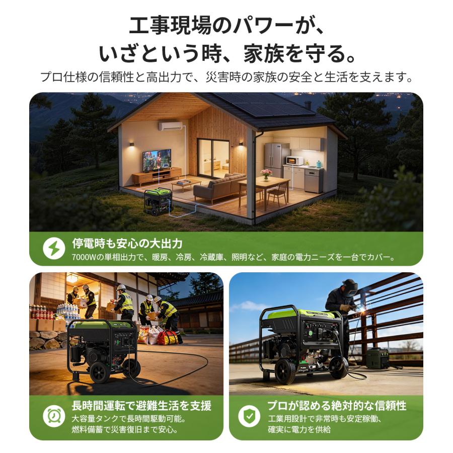 EENOUR 停電対策 三相発電機 インバーター発電機 三相200V 単相100V