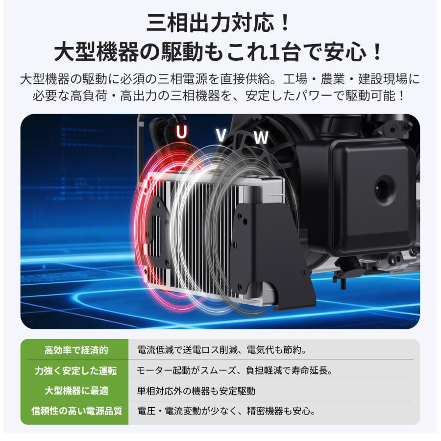 EENOUR 三相発電機 三相200V 単相100V 200V 兼用 最大7.7kVA 移動式