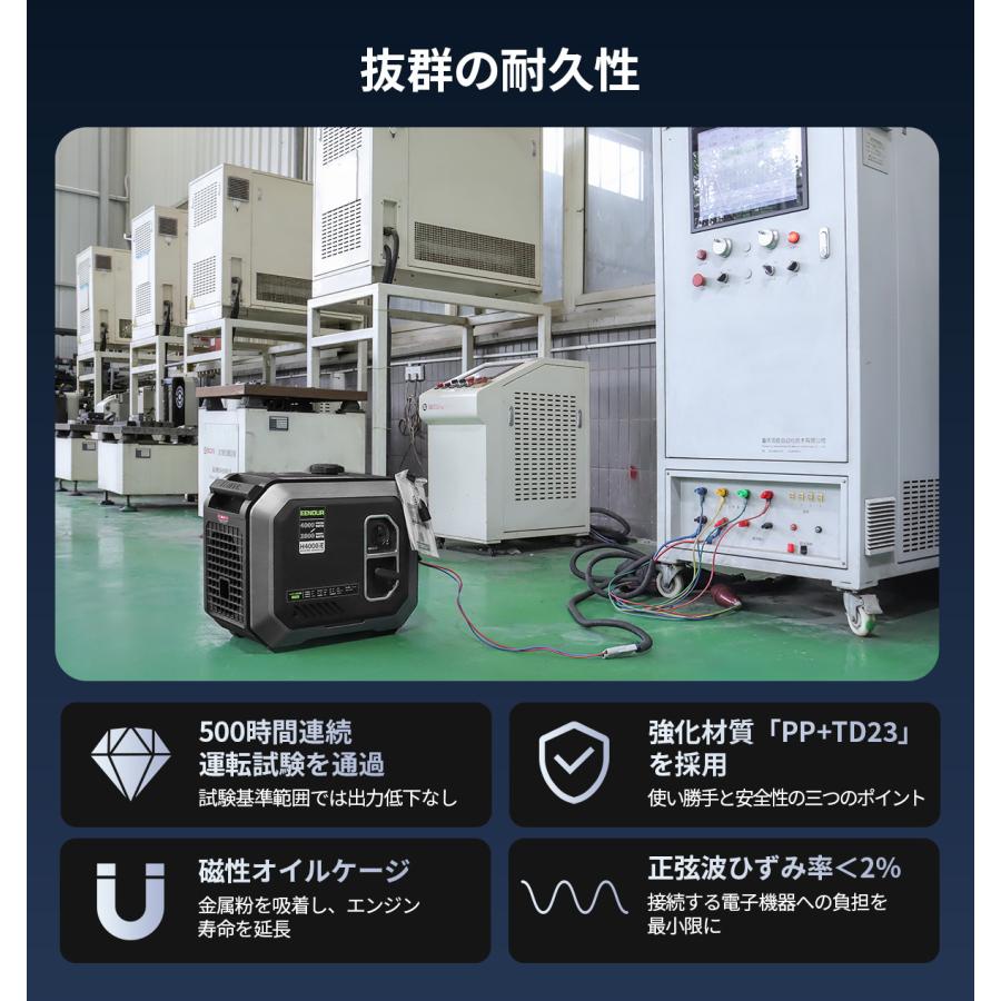 EENOUR インバーター発電機 最大4.0kVA 25.5kg最軽量 コンパクト セル
