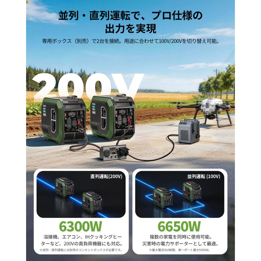 EENOUR お盆も即納 EENOUR LPガス ガソリン両用 インバーター発電機