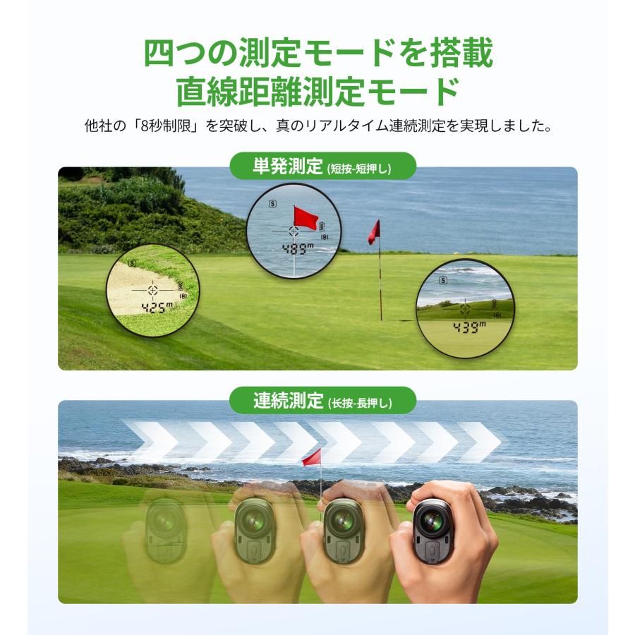 EENOUR ゴルフ距離計 レーザー距離計 スロープスイッチ 最小最軽量 3点