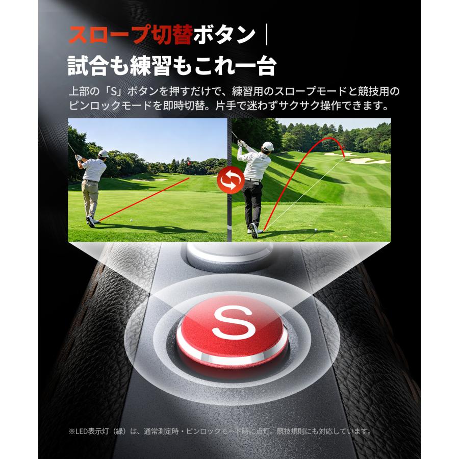 EENOUR 新発売 ゴルフ レーザー 距離計 手ブレ補正 軽量128g ミニ型
