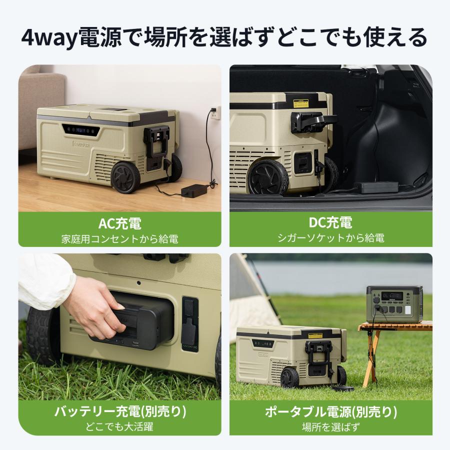 EENOUR ポータブル冷蔵庫 38L 48L 58L 車載冷蔵庫 大容量 バッテリー