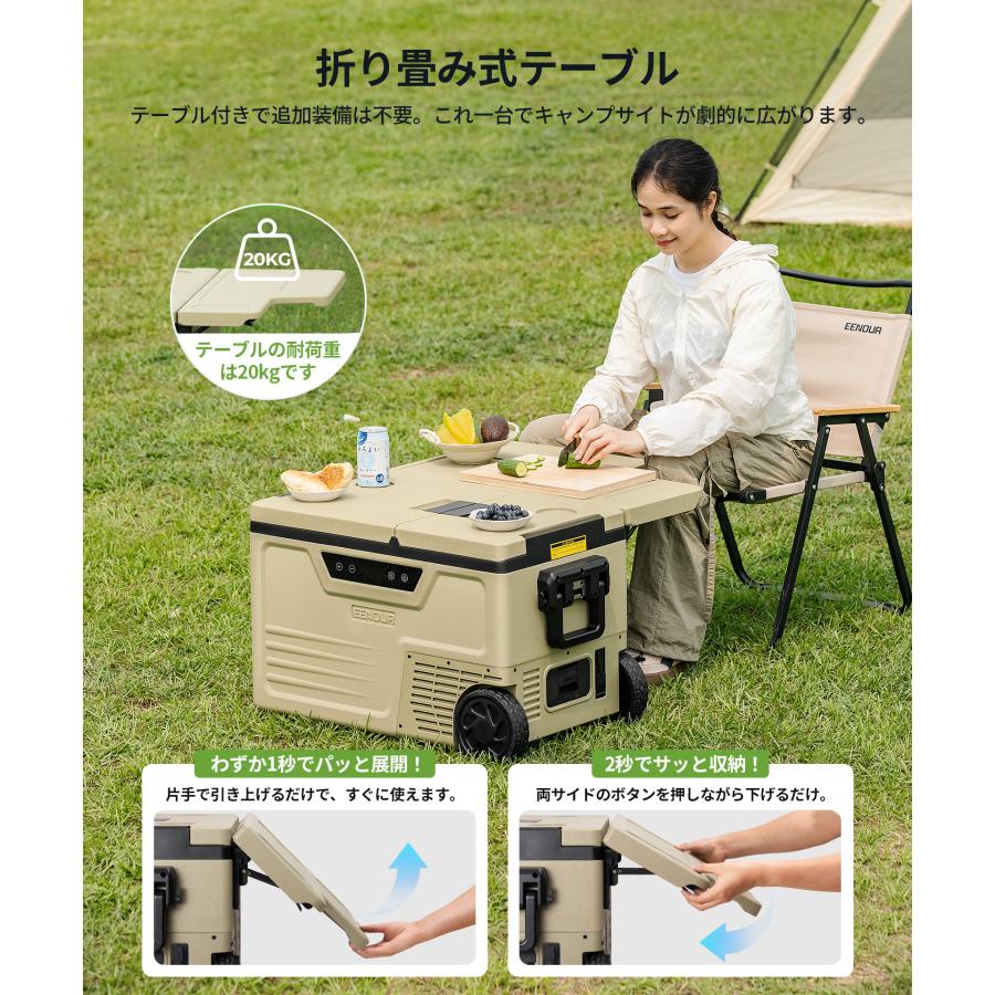 専用保冷ケース付ポータブル車載冷蔵冷凍庫 EENOUR ポータブル冷蔵庫 38L 48L 58L 車載冷蔵庫 大容量 バッテリー