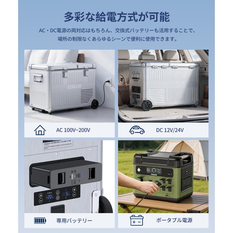 407 車載冷蔵庫 バッテリー内蔵 30L ポータブル 冷凍冷蔵庫 EENOUR ポータブル冷蔵庫 アルミ外装 車載冷蔵庫 42L 52L 2室 大容量