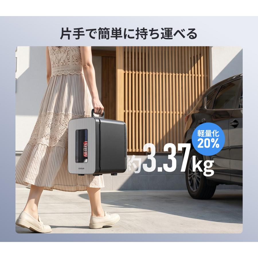 EENOUR ポータブル冷蔵庫 車載冷蔵庫 冷温庫 10L 保冷保温 ミニ 軽量