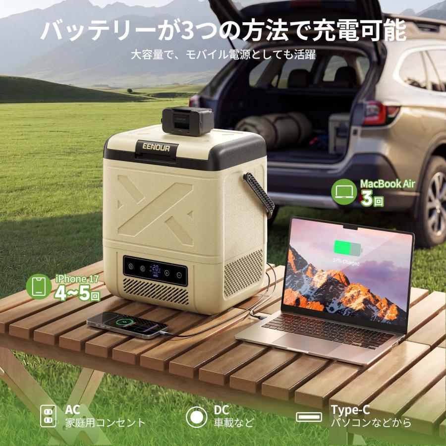 EENOUR 1000円OFF EENOUR 車載冷蔵庫 20L ポータブル冷蔵庫 バッテリー