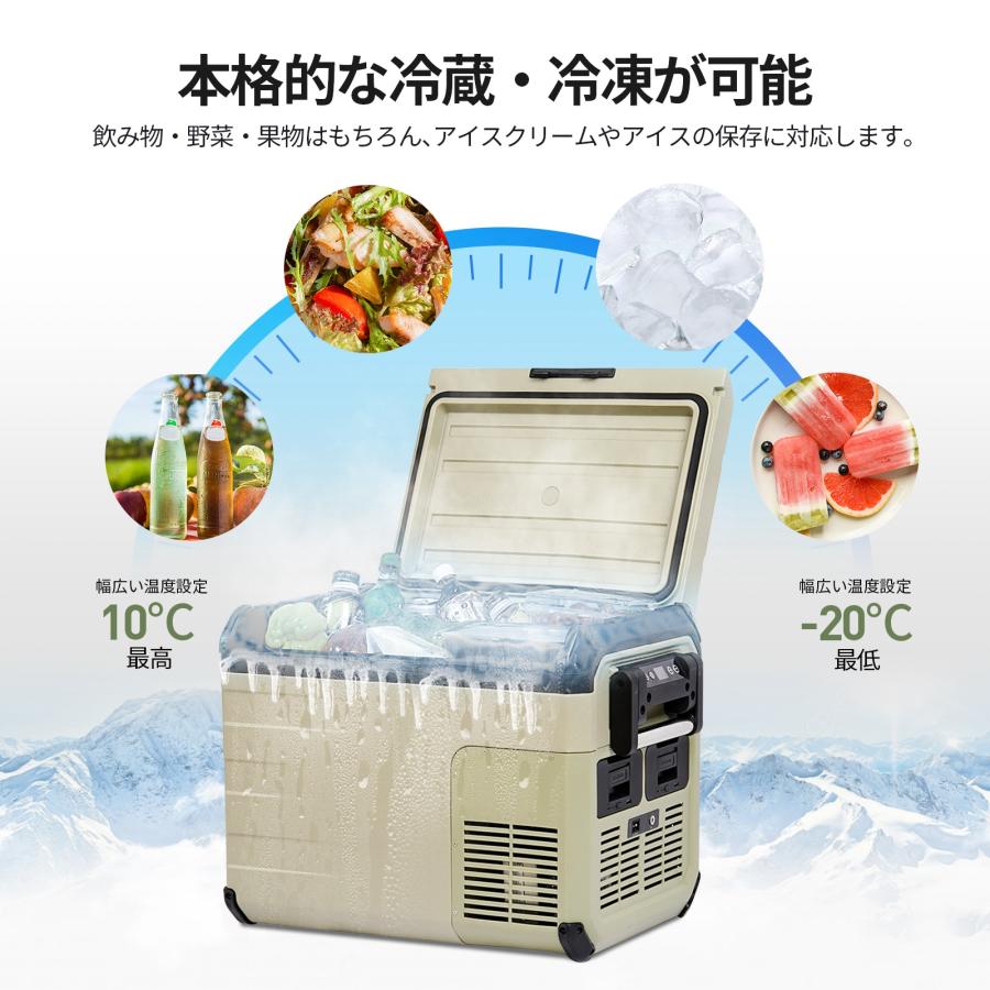 ブラックフライデー最終12時間 EENOUR ポータブル冷蔵庫 車載冷蔵庫 35L 45L バッテリー内蔵可能 急速冷却 大容量 冷凍庫 防災グッズ 車載用 家庭用 D35 D45 | EENOUR | 07