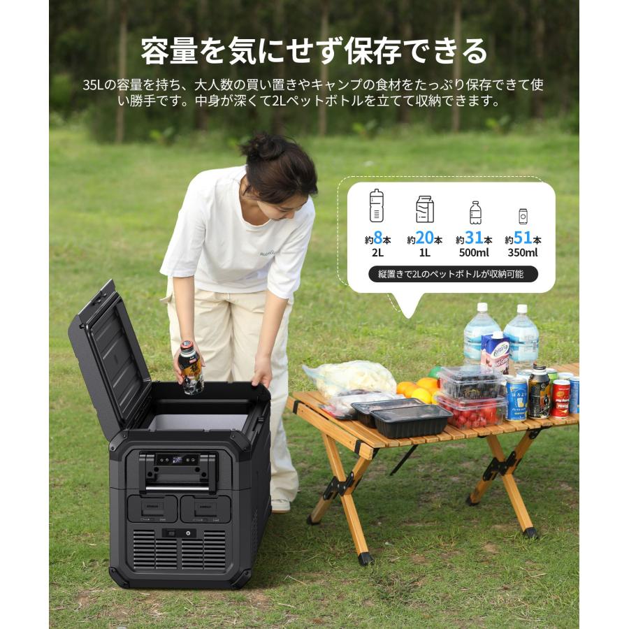 ブラックフライデー最終12時間 EENOUR ポータブル冷蔵庫 車載冷蔵庫 35L 45L バッテリー内蔵可能 急速冷却 大容量 冷凍庫 防災グッズ 車載用 家庭用 D35 D45 | EENOUR | 12