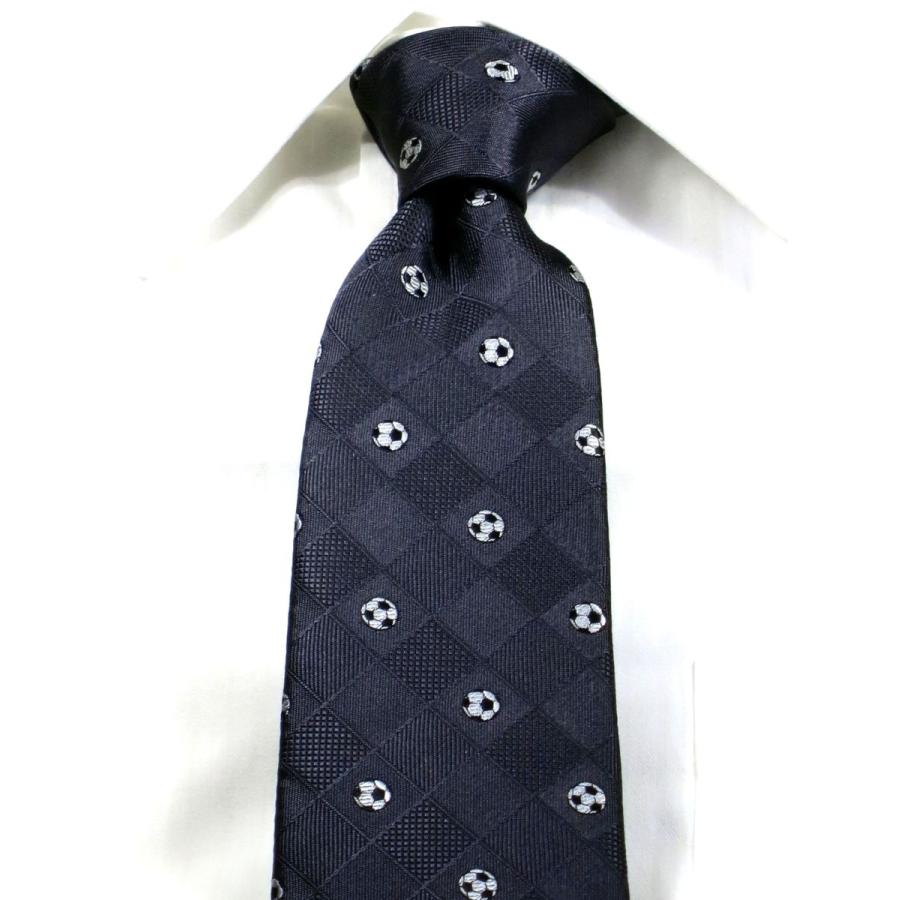 チェックネクタイ 新サッカーボール柄 グレー 商品番号：S-83 : E-TIE