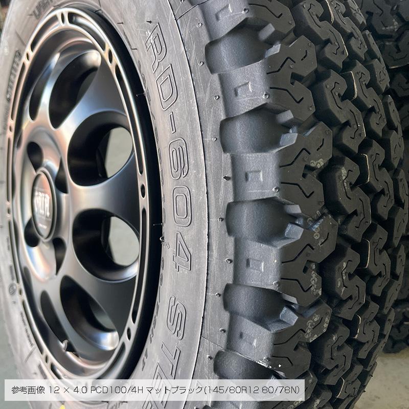 BRIDGESTONE 604V 145/80R12 80/78N ガイアクロス 12×4.0 マット BRIDGESTONE 604V 145/80R12 80/78N ガイアクロス 12×4.0 マット