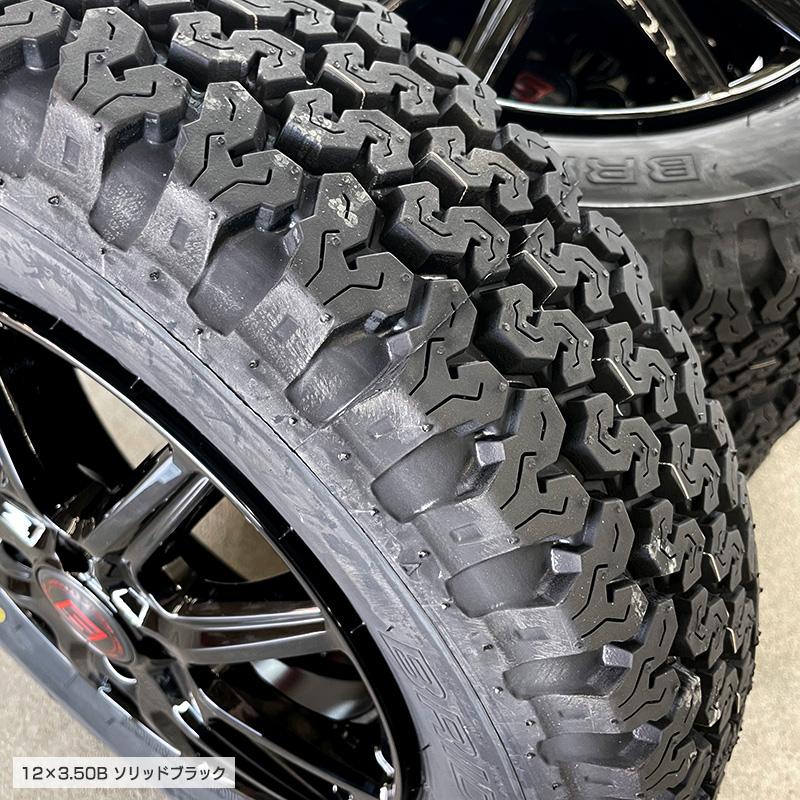 604V 145/80R12 80/78N ザインSS 12×3.5 ソリッドブラック 4本ホイールセット ブリヂストン RD-604 STEEL (145R12 6PR 互換)｜e-tireshop｜05