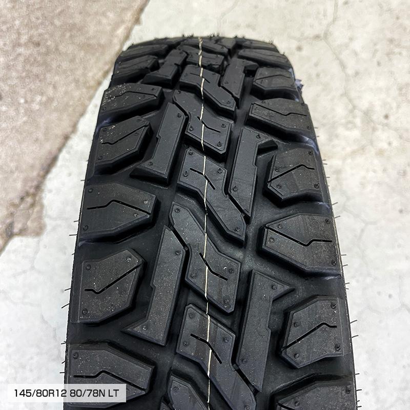 キャリィ/エブリィ オープンカントリー RT 145/80R12 LT + エクストリームＪ KK03 12×3.50B PCD100/4 +45 JWL-T 4本 ホイールセット｜e-tireshop｜11