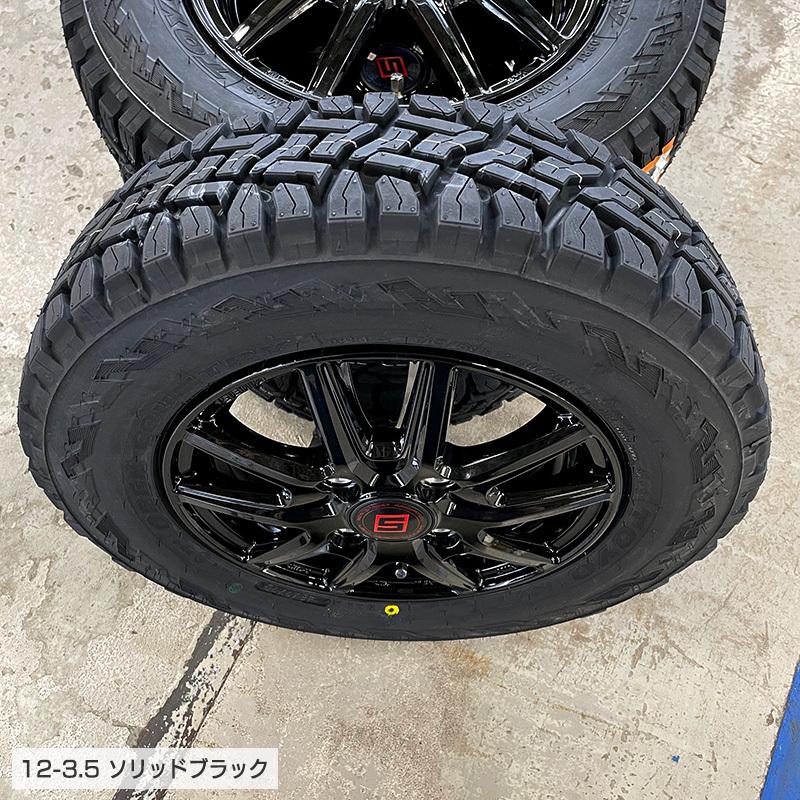 オープンカントリー RT 145/80R12 80/78N ザインSS 12×3.5 ブラック 12インチ エブリィ タイヤホイールセット 4本セット トーヨー 145R12 6PR互換｜e-tireshop｜03