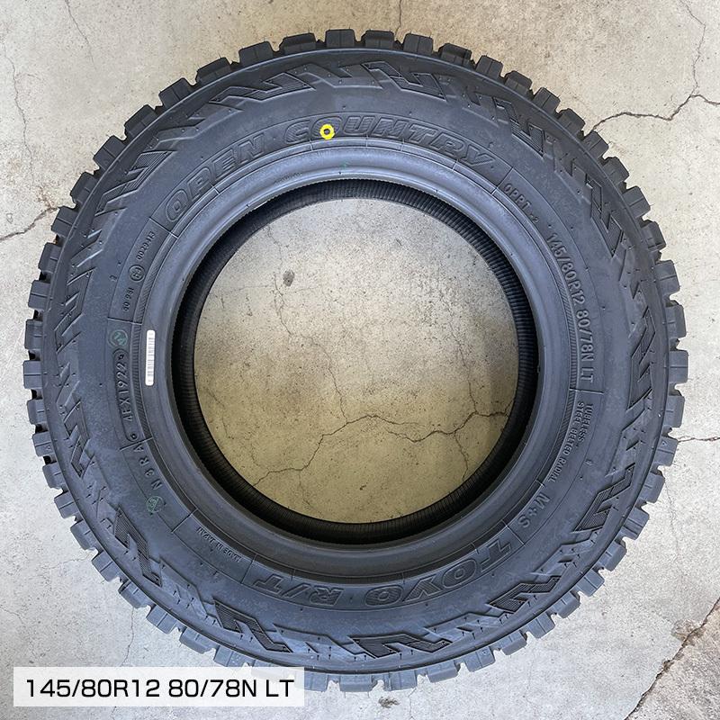 オープンカントリー RT 145/80R12 LT MLJ エクストリームJ 12×4.0 12インチ ハイゼット タイヤホイールセット 4本セット トーヨー R/T 軽トラ 軽バン マッド｜e-tireshop｜06