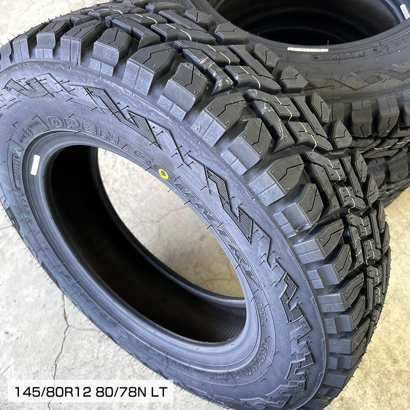 オープンカントリー RT 145/80R12 LT MLJ エクストリームJ 12×4.0 12インチ ハイゼット タイヤホイールセット 4本セット トーヨー R/T 軽トラ 軽バン マッド｜e-tireshop｜09