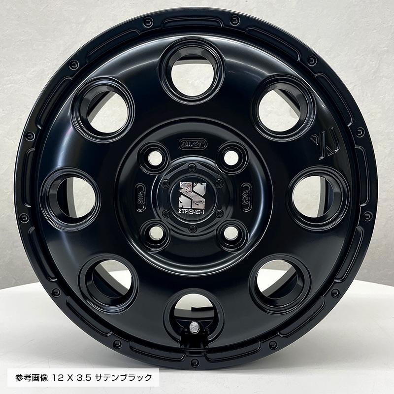 604V 145/80R12 80/78N エクストリームJ KK03 12×4.0 サテンブラック 4本ホイールセット ブリヂストン RD-604 STEEL (145R12 6PR 互換)｜e-tireshop｜09