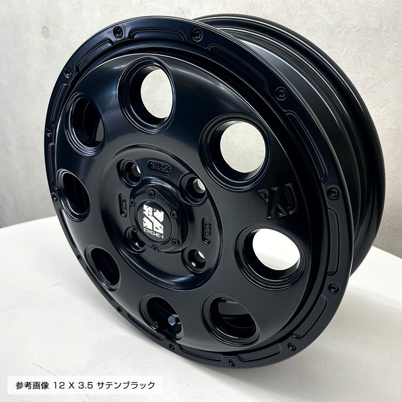 604V 145/80R12 80/78N エクストリームJ KK03 12×4.0 サテンブラック 4本ホイールセット ブリヂストン RD-604 STEEL (145R12 6PR 互換)｜e-tireshop｜10