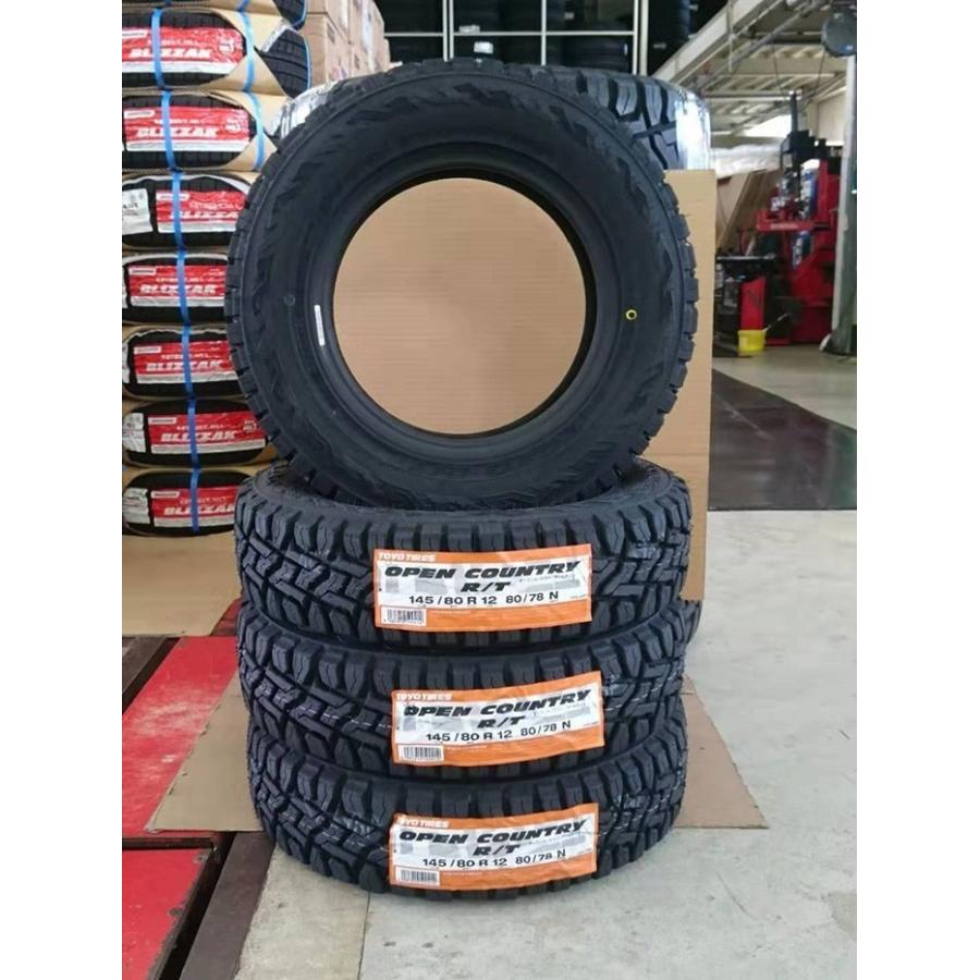 4本セット 145/80R12 80/78N トーヨー オープンカントリー RT 12インチ サマータイヤ ※4本セット （1台分）TOYO 軽トラ 軽バン｜e-tireshop｜06