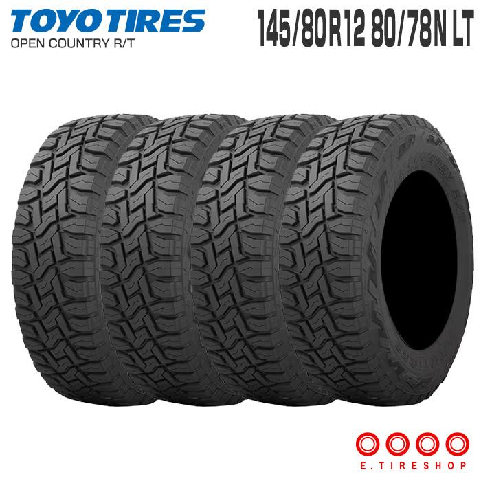キャリイ 145/80r12 80/78N タイヤ 四本セット ほぼ新車外し 4本セット) 在庫あり 正規品 オープンカントリー RT 145/80R12 80/78N
