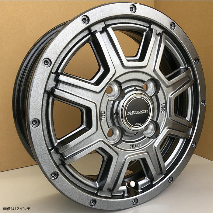 145/80R12 LT オープンカントリー RT ロードマックス マッドライダー 12×4.00B PCD100 4H +42 JWL-T ...