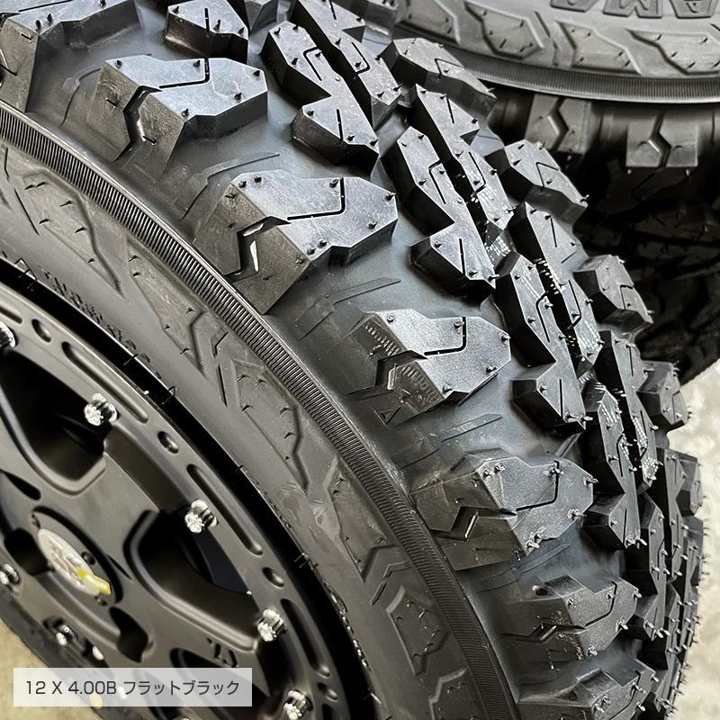 ヨコハマ G003 145/80R12 LT + エクストリームJ 12×4.00B PCD100/4H INSET+42 フラットブラック 4本 ホイールセット ジオランダー M/T｜e-tireshop｜05