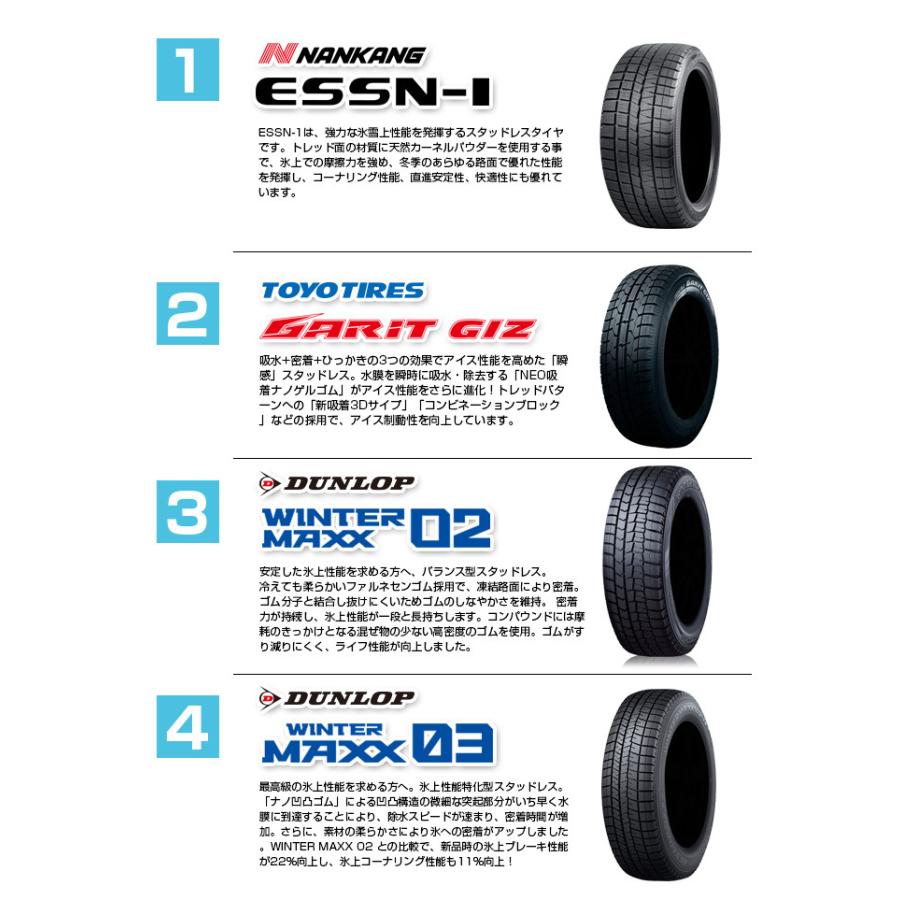 ナット500円キャンペーン中！ ハスラー コペン 165/65R14 有名タイヤメーカー スタッドレスタイヤ ホイール 4本セット 選べるセット ※ナンカンは2018〜2019年製｜e-tireshop｜02