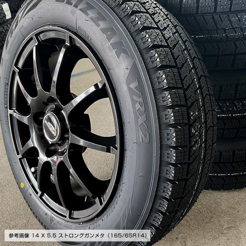 ルーミー トール ブリザック VRX2 165/65R14 スタッグ 14×5.5 ストロングガンメタ 14インチ スタッドレス ホイールセット 4本セット｜e-tireshop｜07