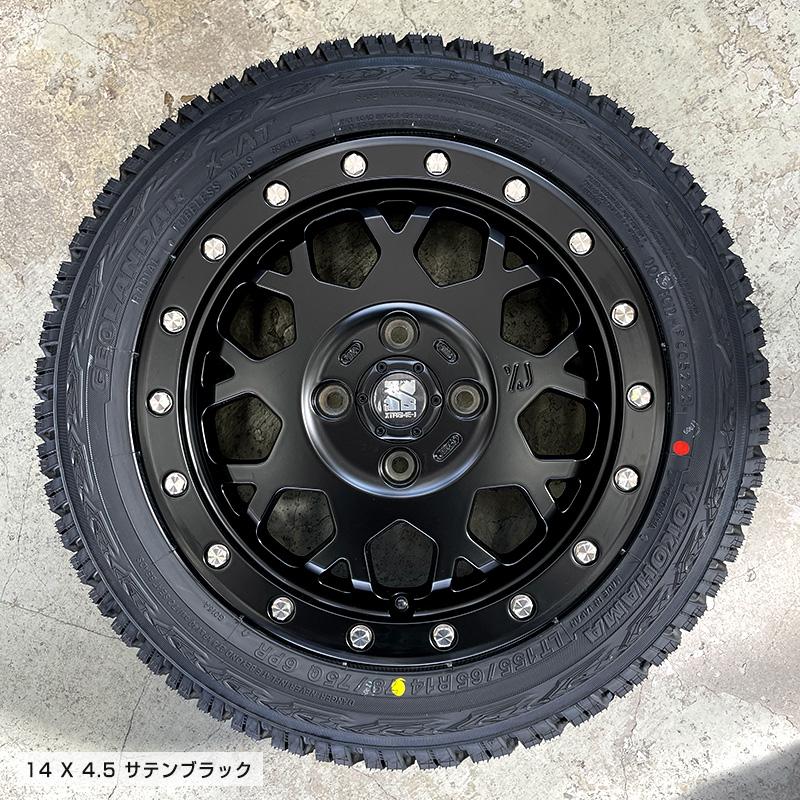 ジオランダー X-AT G016 155/65R14 78/75 LT エクストリームJ XJ04 14×4.5 サテンブラック 4本ホイールセット ヨコハマ｜e-tireshop｜02