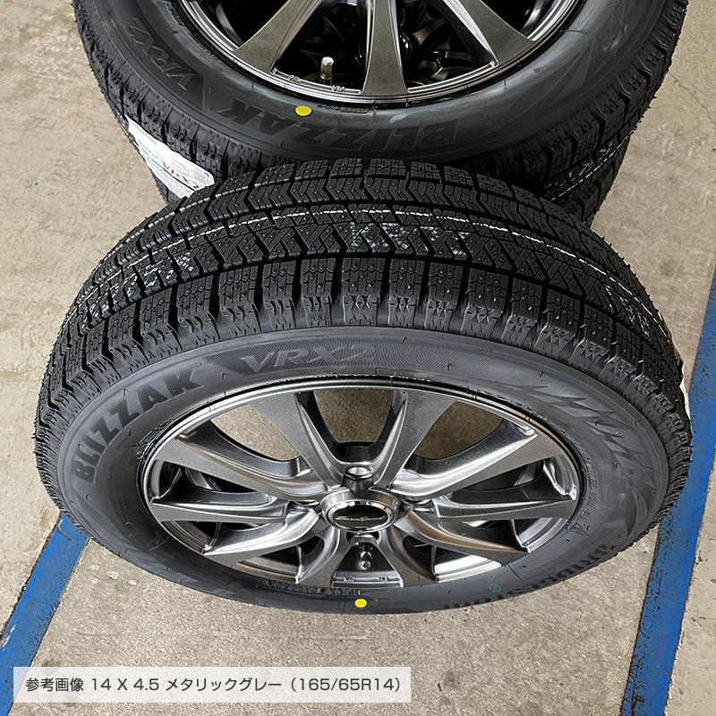 ブリザック VRX2 165/65R14 ユーロスピード G10 14×4.5 メタリックグレー ハスラー スタッドレス 4本ホイールセット ブリヂストン 軽SUV｜e-tireshop｜03